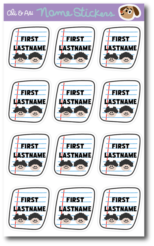 Customized Name Stickers - Notebook