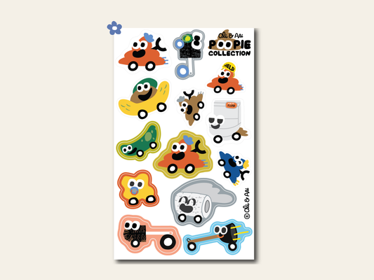 Poopie Car Sticker Sheet