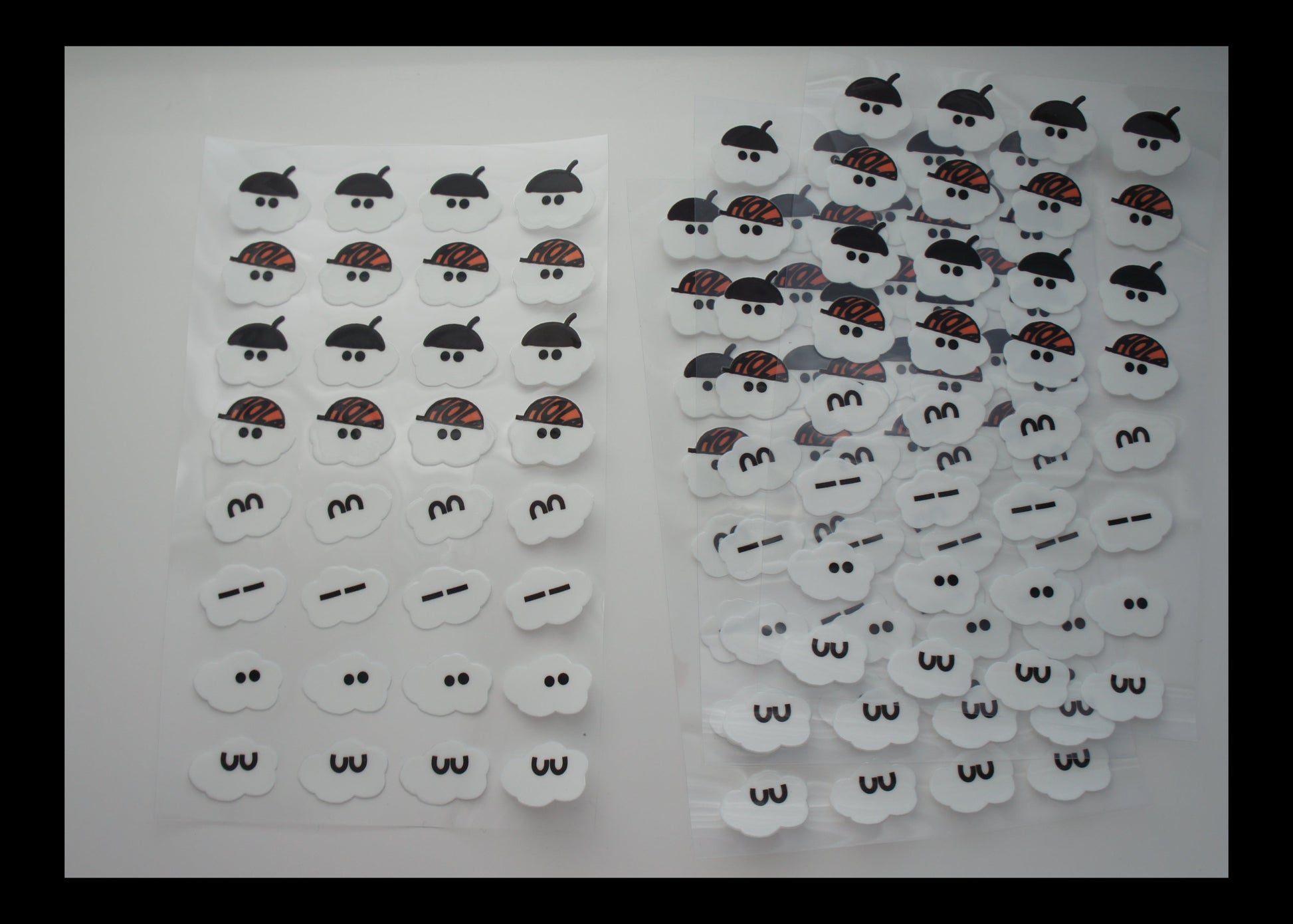 Various designs of baby cloud proud on a white background