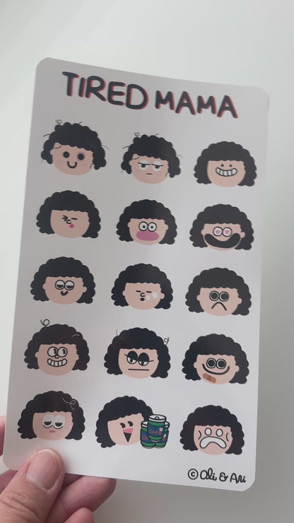 Tired Mama Faces Sticker Sheet